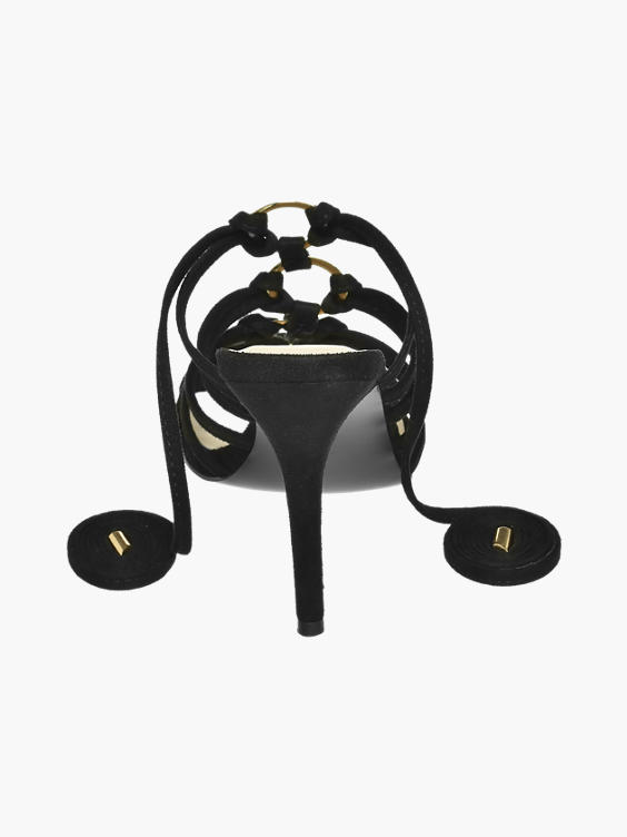 (Catwalk) Black Ankle Tie Heels in Black DEICHMANN