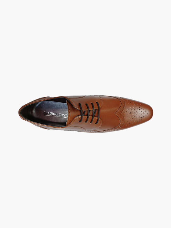 Mens Claudio Conti Tan Formal Lace-up Shoes 