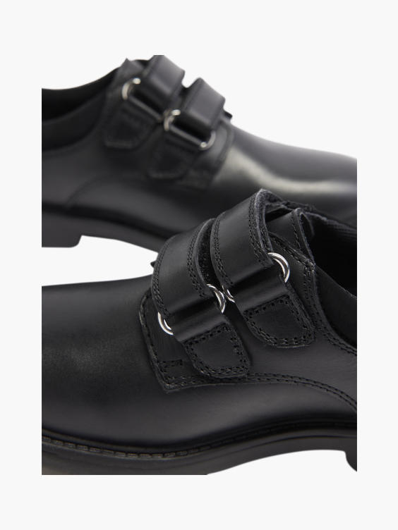 (Hush Puppies) Hush Puppies Junior Boy Black Leather School Shoes in Black DEICHMANN