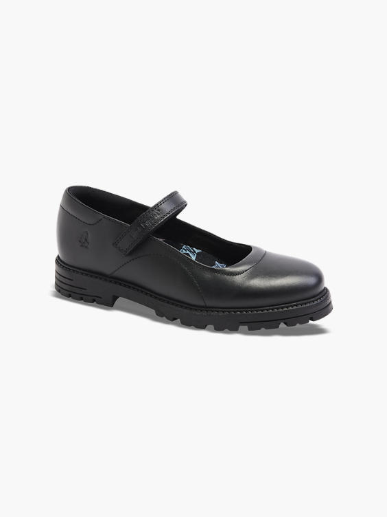 (Hush Puppies) Hush Puppies Teen Girl Black Leather School Shoes in