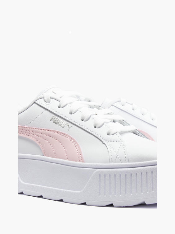 Teen Girls White Pink Puma Trainers