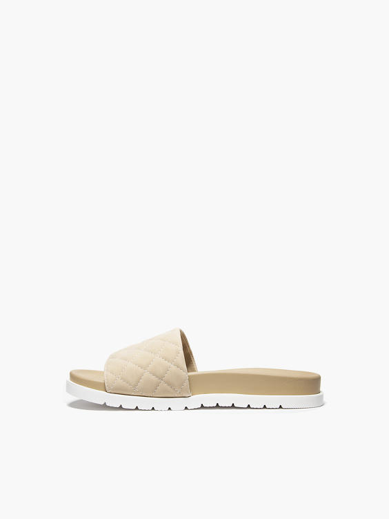 Sand Quilted Sporty Mule Sandal