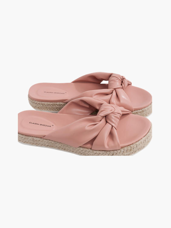 Pink Knotted Mule Sandal