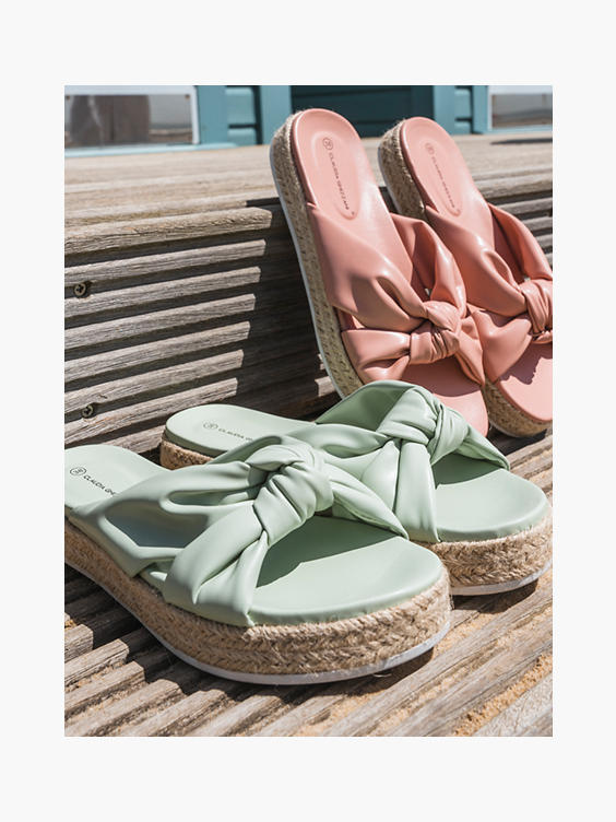 Sage Green Knotted Mule Sandal