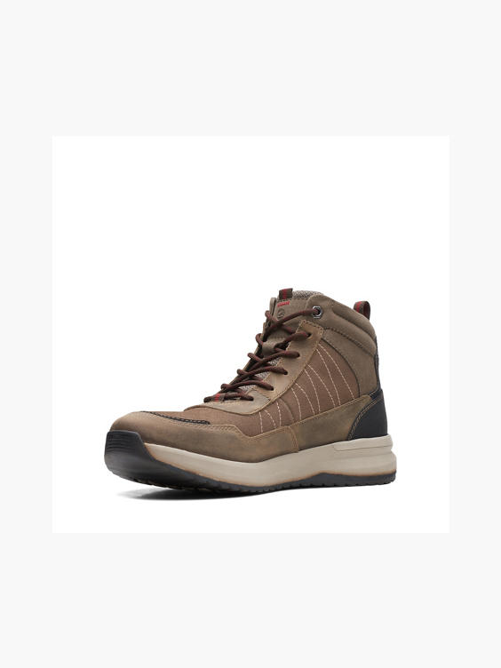 Clarks Taupe Casual Lace-up Leather Boot