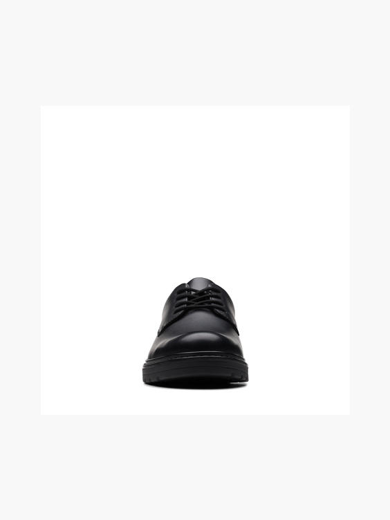 (Clarks) Clarks Teen Boys Black Leather School Shoes in Black DEICHMANN