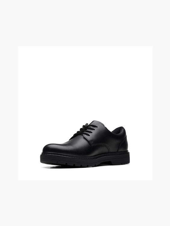 (Clarks) Clarks Teen Boys Black Leather School Shoes in Black DEICHMANN