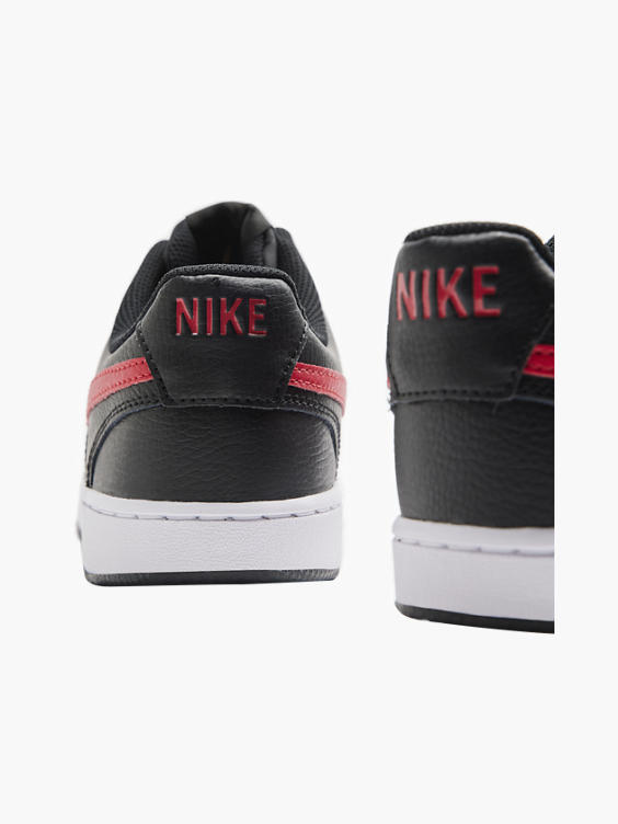 Black/Red Nike Court Vision Low Lace-up Trainer