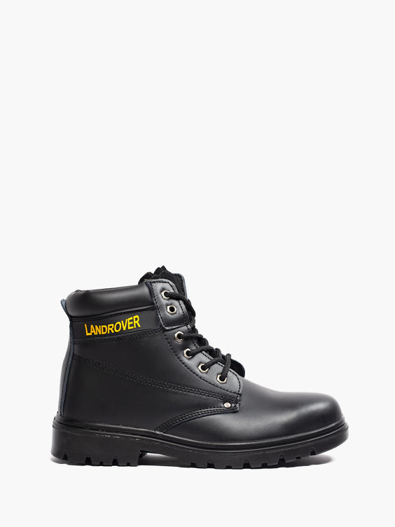 Landrover Black Leather Lace-up Safety Boot