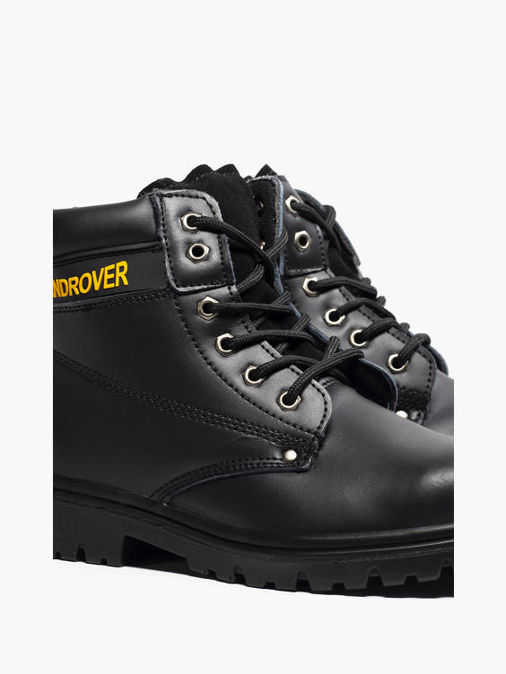 Landrover Black Leather Lace-up Safety Boot