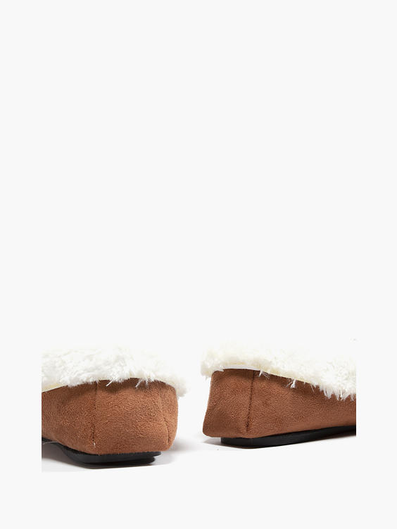 Ladies Fur Lined Moccasin Slippers 