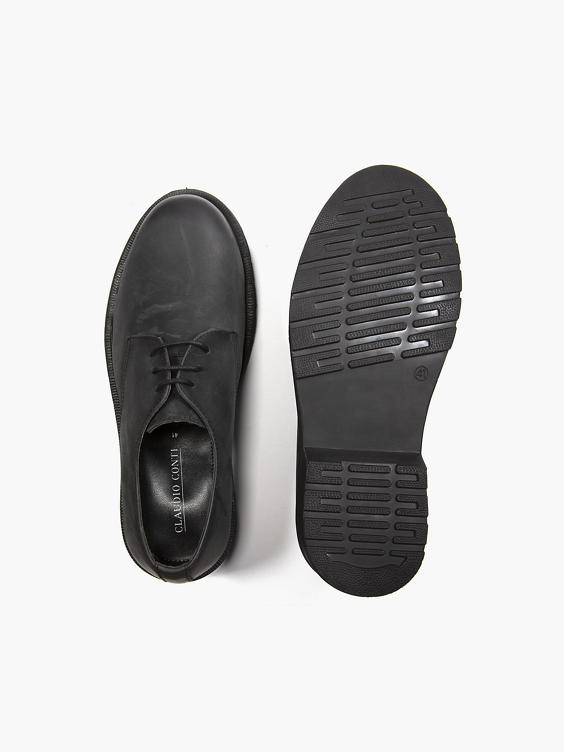 (Claudio Conti) Mens Black Leather Lace Up Shoes in Black | DEICHMANN