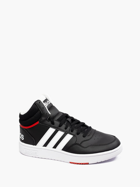 Black/White/Red Adidas Hoops 3.0 Mid Lace-up Hi-top