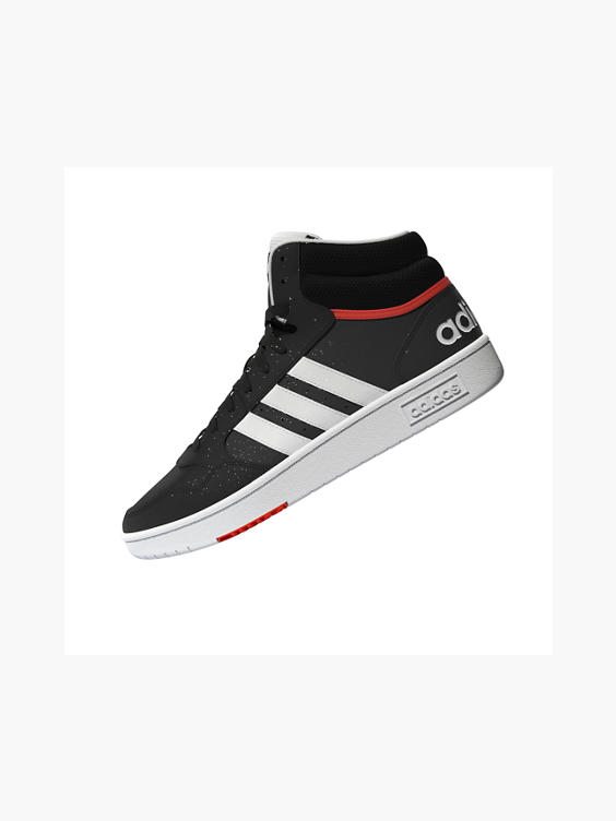 Black/White/Red Adidas Hoops 3.0 Mid Lace-up Hi-top