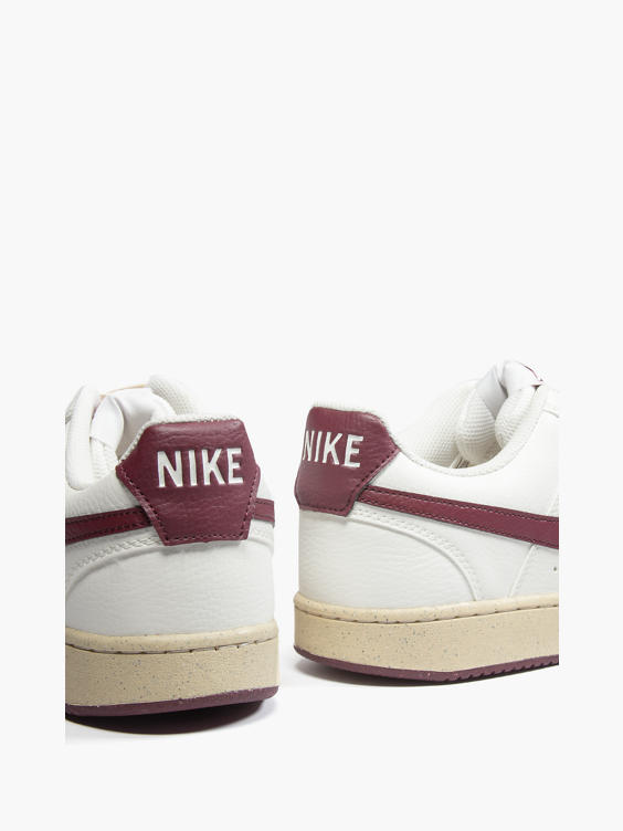 White/Burgundy Nike Court Vision Low Lace-up Trainer
