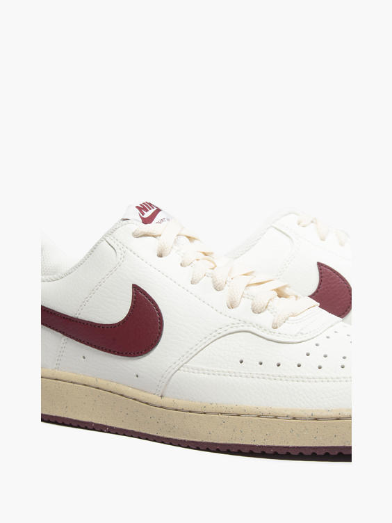 White/Burgundy Nike Court Vision Low Lace-up Trainer