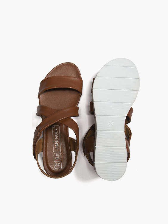 Brown Leather Multi Strap Sandal