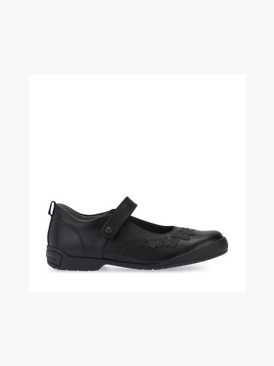 Start Rite Junior Girl Black Leather School Shoe