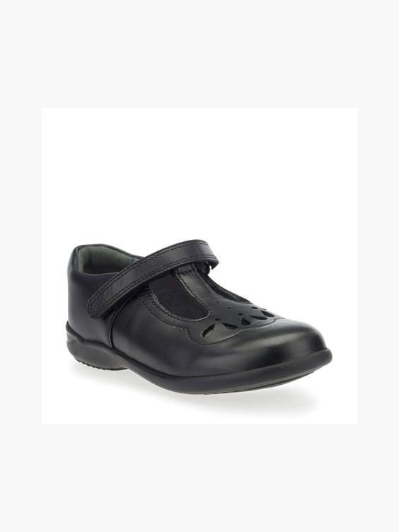Start Rite Junior Girl Black Leather School Shoes 