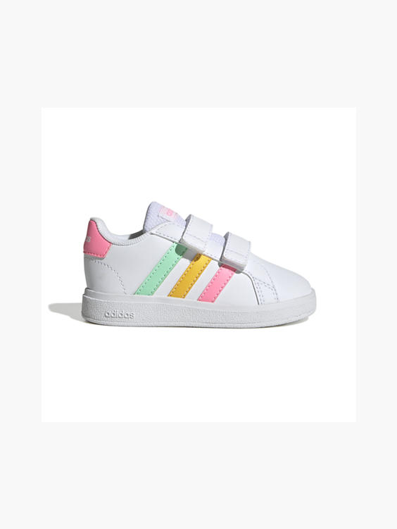 Tillid median sigte adidas) Girls Adidas White/Mint/Pink Grand Court 2.0 Velcro Trainer in White  | DEICHMANN