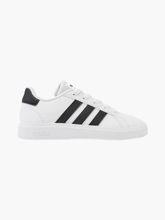 adidas) Adidas White/Black Teen Grand Court 2.0 K Lace-up Trainer in Black white |