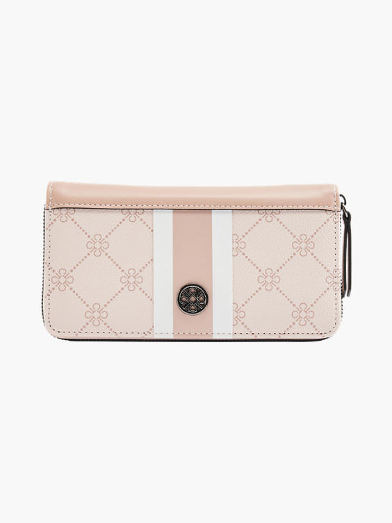 Pink Monogram Purse with Striped Panelling 
