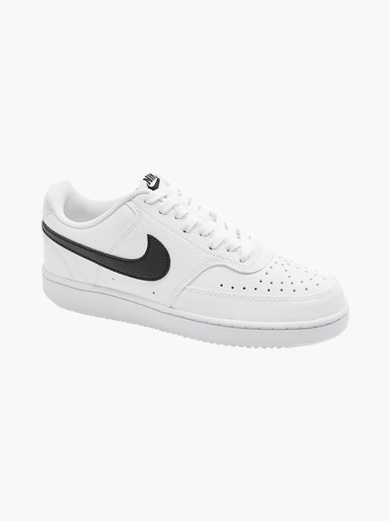 Nike White/Black Court Vision Low Lace-up Trainer