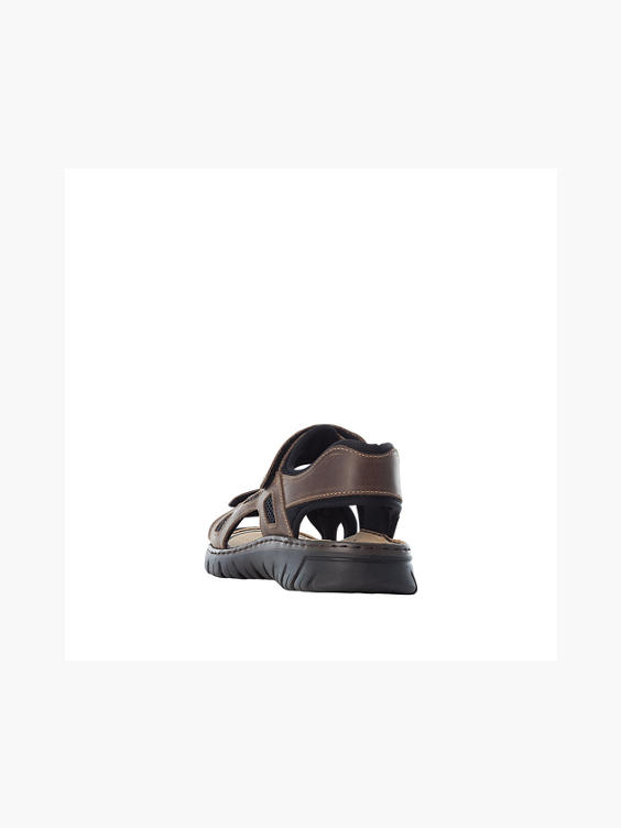 Dark Brown Leather Twin Strap Sandal 
