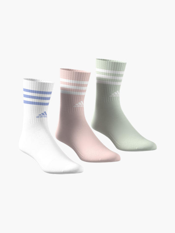 adidas) 3 Streifen 3er Pack Crew Socken in weiß | DEICHMANN