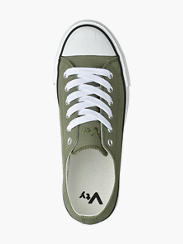 khaki canvas trainers