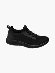 Ladies Black Lightweight Lace-up Trainers