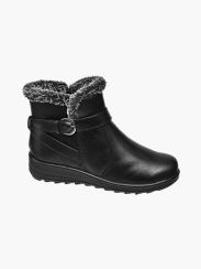 Black Wedge Comfort Ankle Boots