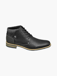Mens Venice Black Lace-up Ankle Boot