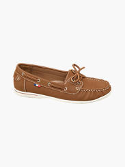 Ladies Brown Slip On Boat Shoes