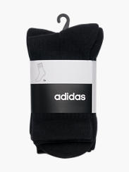 Ladies Adidas 3pk Black Socks 40-42