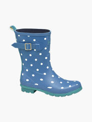 blue polka dot wellies