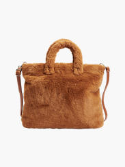 Faux Fur Tote Bag - Toasted Almond