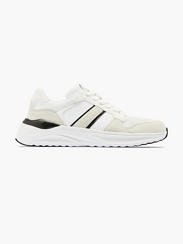 Mens White & Black Casual Lace Up Shoes