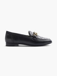 Black Quilted Chain Loafer