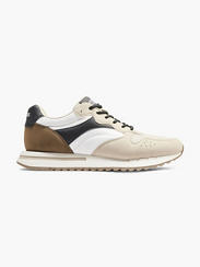 Mens Venice Beige Lace Up Casual Trainer