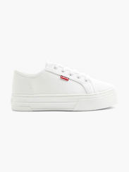 Witte platform canvas sneaker
