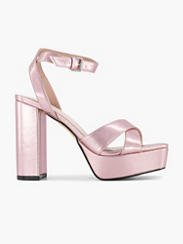 Roze sandalette metallic