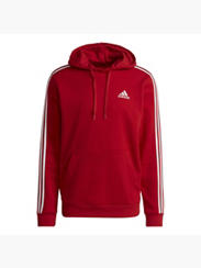 adidas) Essentials Fleece 3-Streifen Hoodie in grau | DEICHMANN