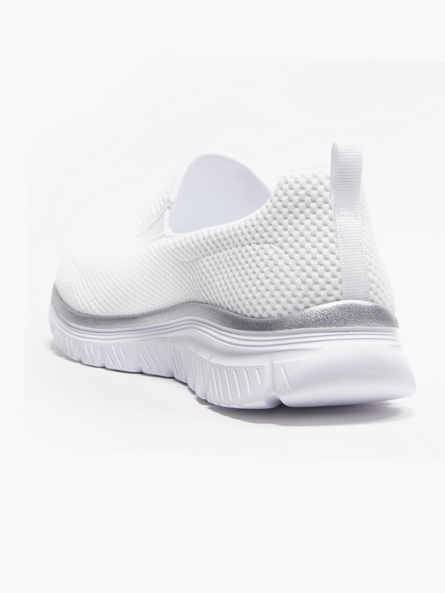 White slip on sketchers hotsell