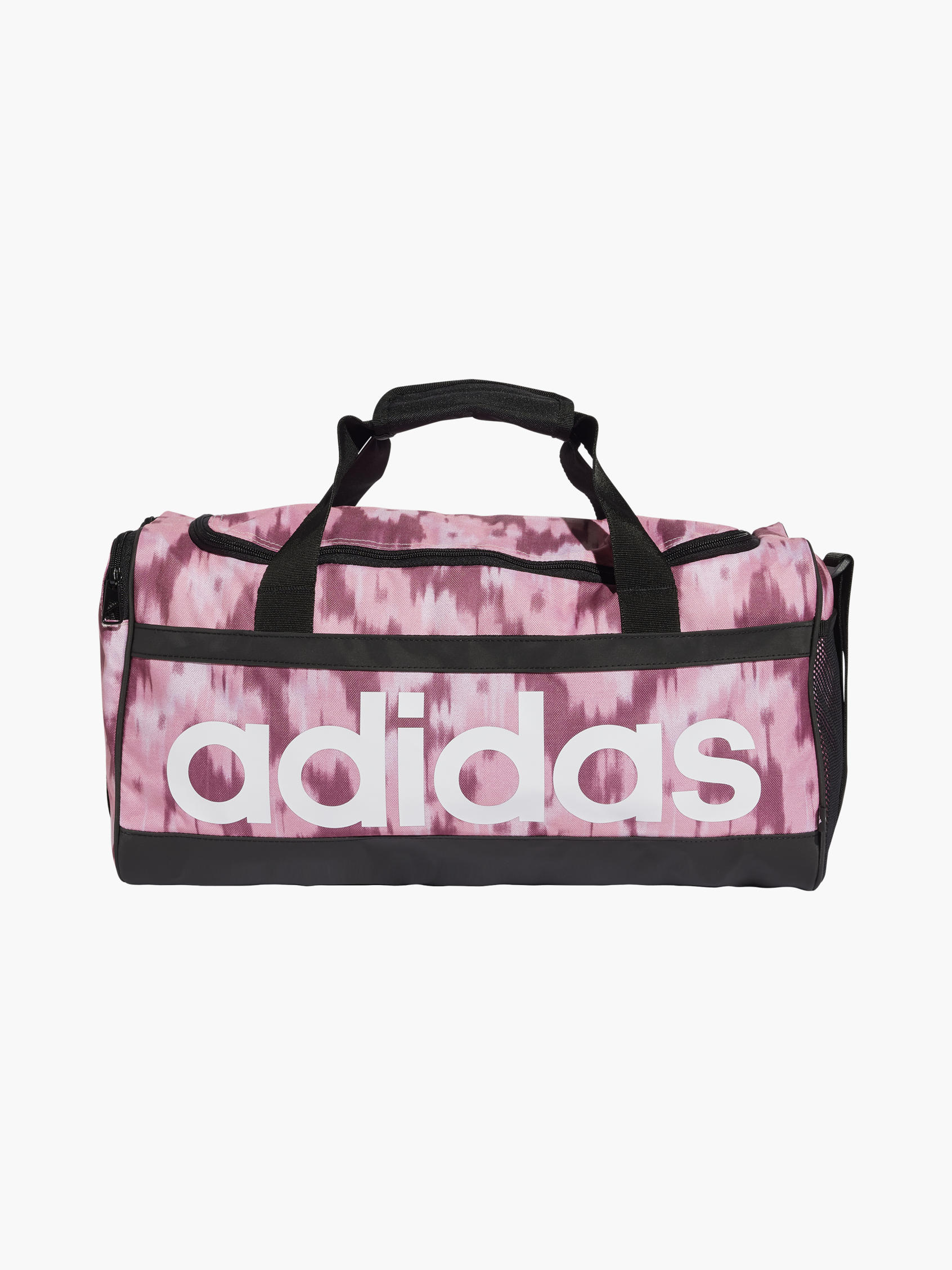 Pink and black adidas duffle bag online