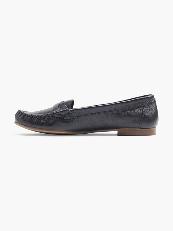 Dark Grey Leather Smart Moccasin Shoe
