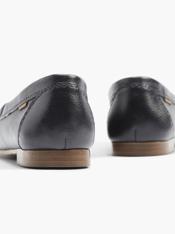 Dark Grey Leather Smart Moccasin Shoe