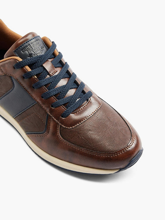 Brown/Navy Casual Lace-up Trainers