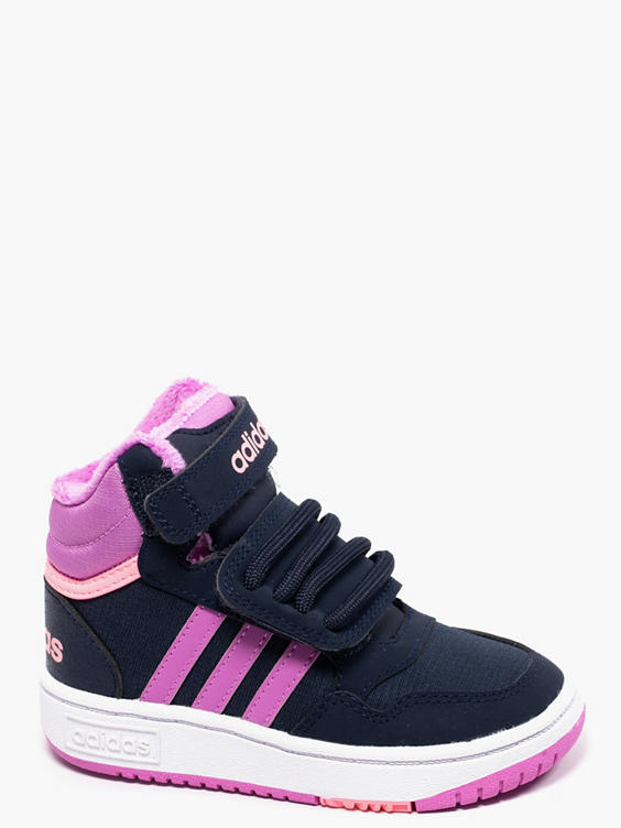 Black/Pink Adidas Hoops Mid 3.0 Ac I Toddler Trainer