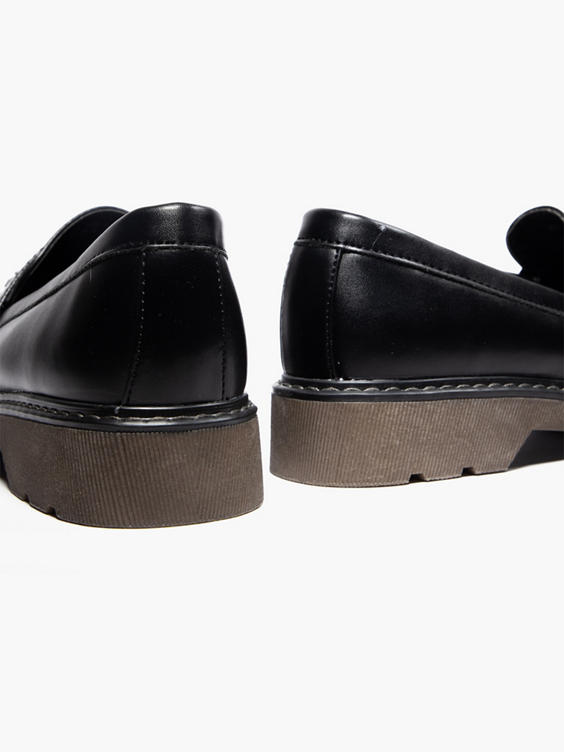 Ladies Black Chunky Tassel Loafers